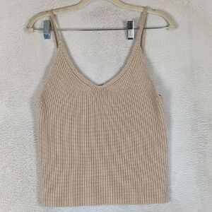 Mod Ref Women's Tan Knit‎ Cropped Tank Top Size M